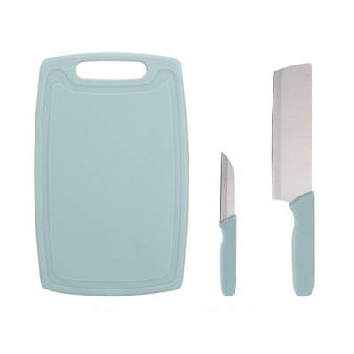 Outdoor Camping Easy Cleaning Custom Plastic Cutting Boardswith Ceramic Knife