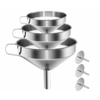 High Quaility 18/8 Stainless Steel Kitchen Strainer Funnels With Removable Strainer Liquid Filter