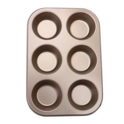 BPA free Non-Stick Bakeware Gold 6 Cup Muffin Pan